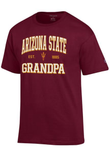 Champion Arizona State Sun Devils Maroon Est. Date Grandpa Jersey Short Sleeve T Shirt