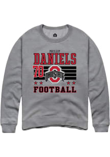 Phillip Daniels Ohio State Buckeyes Mens Grey Football NIL Striped Player Crew