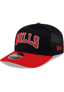 New Era Chicago Bulls Jersey Mesh 9SEVENTY Stretch Snap Adjustable Hat - Black