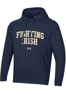 Under Armour Notre Dame Fighting Irish Mens Navy Blue All Day Fleece Long Sleeve Hoodie