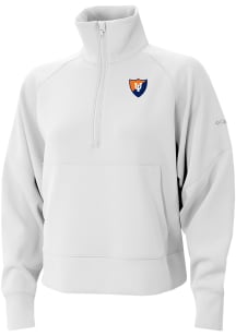 Columbia Illinois Fighting Illini Womens White Vault Heat Seal Wickham Hills Qtr Zip Pullover