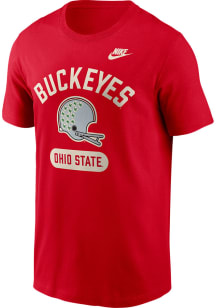 Nike Ohio State Buckeyes Red Football Legacy Mascot Football Helmet Short Sleeve T Shirt