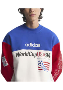 Adidas Team USA Mens Light Blue Graphic Long Sleeve Fashion Sweatshirt