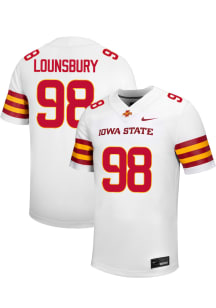 Adlai Lounsbury  Nike Iowa State Cyclones White NIL Name And Number Football Jersey