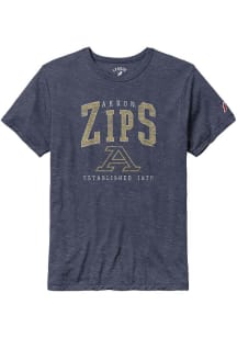 Akron Zips Navy Blue Victory Falls Puff Arch Mascot Short Sleeve Fashion T Shirt