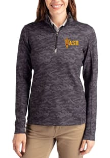 Cutter and Buck Arizona State Sun Devils Womens Black Traverse Camo Qtr Zip