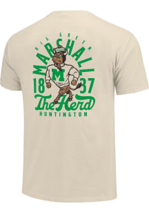 Marshall Thundering Herd Ivory Mascot Overlay Short Sleeve T Shirt