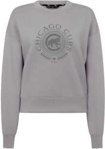 Levelwear Chicago Cubs Mens Grey Sponge Crew Grain Long Sleeve Fashion Sweatshirt