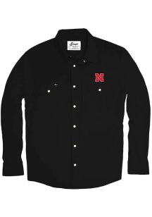 Snaps Nebraska Cornhuskers Mens Black Tailgater Long Sleeve Dress Shirt