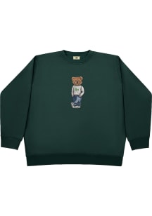 Crew Dog George Mason University Mens Green Sweater Bear Long Sleeve Fashion Sweatshirt