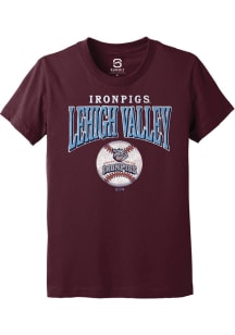 Summit Sportswear Lehigh Valley Ironpigs Youth Maroon Home Run Short Sleeve T-Shirt