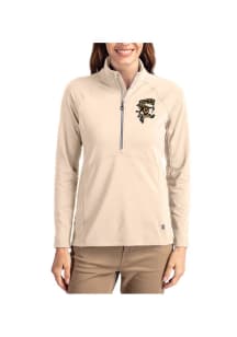 Cutter and Buck Grambling State Tigers Womens Brown Vault Adapt Eco Qtr Zip Pullover