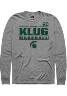 Joshua Klug  Michigan State Spartans Graphite Rally NIL Stacked Box Long Sleeve T Shirt