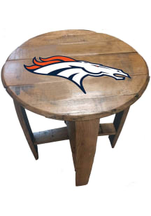 Imperial Denver Broncos Oak Barrel Table Brown End Table