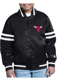 Starter Chicago Bulls Youth Black Satin Medium Weight Jacket