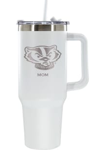 The Memory Company Wisconsin Badgers Mom 40oz Stainless Steel Tumbler - White
