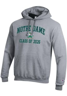 Champion Notre Dame Fighting Irish Mens Grey Font Class of 2026 Powerblend Long Sleeve Hoodie