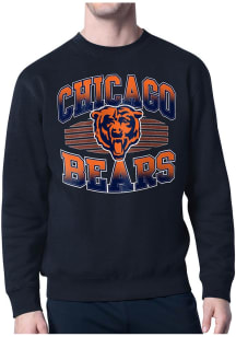 Starter Chicago Bears Mens Navy Blue Team Grit Long Sleeve Crew Sweatshirt