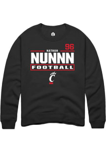 Nathan Nunnn Cincinnati Bearcats Mens Black Football NIL Stacked Box Player Crew