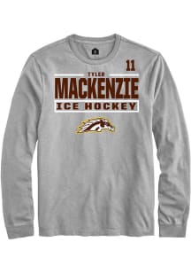 Tyler Mackenzie Western Michigan Broncos Grey NIL Stacked Box Long Sleeve Player T Shirt