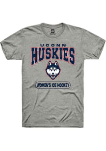 Summit Sportswear UConn Huskies Grey Heather Women's Ice Hockey Short Sleeve T Shirt