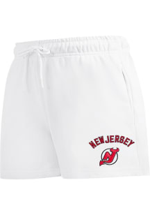 Pro Standard New Jersey Devils Womens White Classic Chenille Shorts