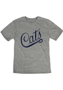 Blue 84 Arizona Wildcats Grey Triblend Vintage Script Short Sleeve T Shirt