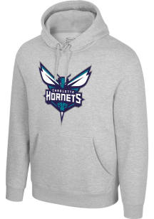 Charlotte Hornets Mens Grey Primary Logo Long Sleeve Hoodie