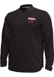 Under Armour Maryland Terrapins Mens Black Motivate Woven Long Sleeve Qtr Zip Pullover