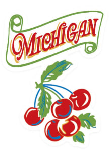 Michigan Cherries Stickers - White