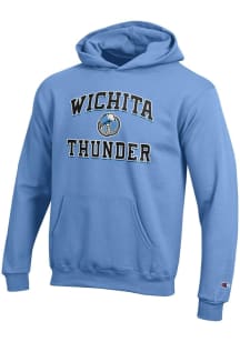Champion Wichita Thunder Youth Light Blue #1 Design Long Sleeve Hoodie