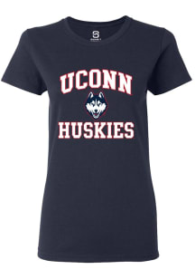 Summit Sportswear UConn Huskies Womens Navy Blue No 1 Primary Short Sleeve T-Shirt