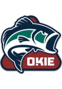 Oklahoma Okie Triangle Fish Stickers - Red