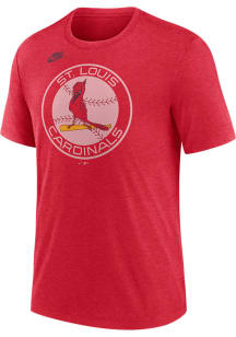 Nike St Louis Cardinals Red Cooperstown Logo Triblend Short Sleeve Fashion T Shirt