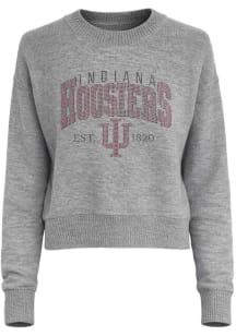 Indiana Hoosiers Womens Grey Est 1820 Crystal Long Sleeve Sweater