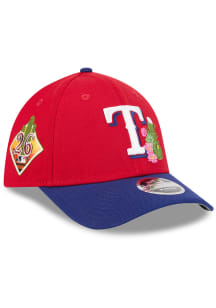 New Era Texas Rangers Mens Red 2026 Spring Training 39THIRTY M Crown Flex Hat