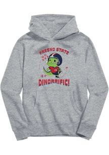 Vive La Fete Fresno State Bulldogs Youth Grey Dino-Riffic Long Sleeve Hoodie