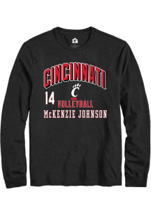 McKenzie Johnson Cincinnati Bearcats Black NIL Arch Logo Long Sleeve Player T Shirt