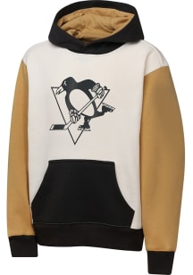 Pittsburgh Penguins Youth White Classic Pass Long Sleeve Hoodie