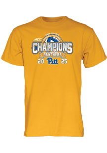 Blue 84 Pitt Panthers Gold 2025 ACC Volleyball Champions Back-To-Back Short Sleeve T Shirt