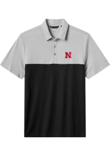 Travis Mathew Nebraska Cornhuskers Mens Black drop back Short Sleeve Fashion Polo