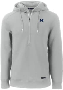 Cutter and Buck Michigan Wolverines Mens Ash Roam Hood