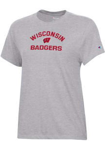Champion Wisconsin Badgers Womens Grey Core Short Sleeve T-Shirt