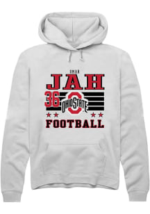 Omar Jah Ohio State Buckeyes Mens White Football NIL Striped Player Hood