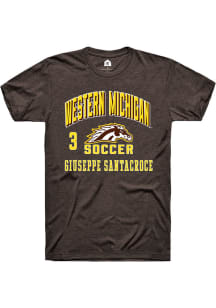 Giuseppe Santacroce Western Michigan Broncos Brown NIL Arch Logo Short Sleeve Player T Shirt