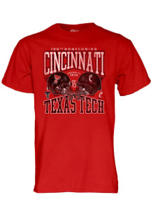 Blue 84 Cincinnati Bearcats Red Homecoming Football vs Texas Tech Red Raiders Short Sleeve T Shirt
