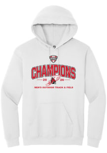 Summit Sportswear Ball State Cardinals Mens White MAC 2026 Men's Outdoor Track & Field Champions L..