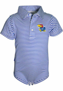 Kansas Jayhawks Baby Blue Carson Short Sleeve One Piece Polo