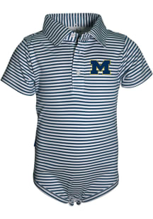 Michigan Wolverines Baby Blue Carson Short Sleeve One Piece Polo