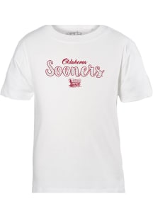 Oklahoma Sooners Girls White Tonic Script Short Sleeve Tee